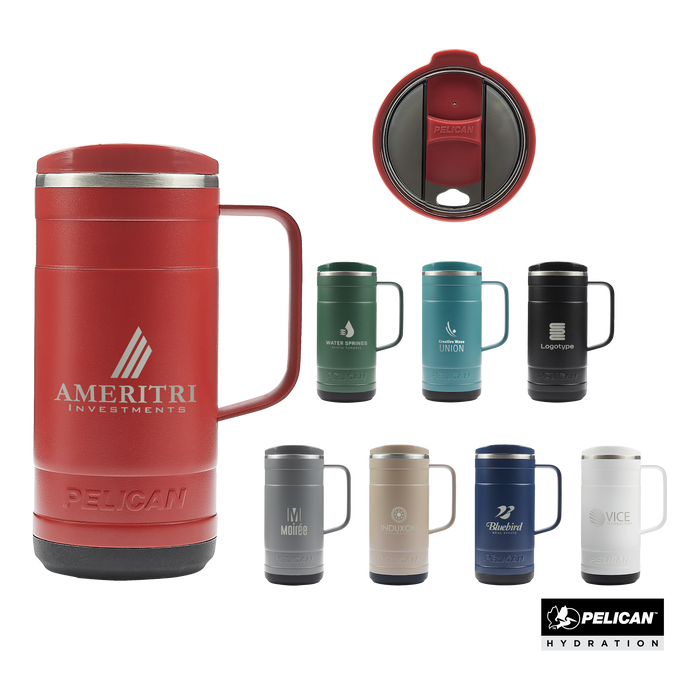 PL1009 Ridge 18 oz. Recycled Double Wall Stainless Steel Mug